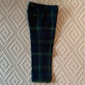 Polo boys wool dress pants; navy plaid; sz 6 slim
